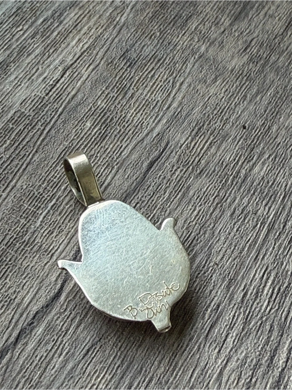 Native American Zuni Handmade Turquoise Corn Multi-Stone Teardrop Pendant Inlay